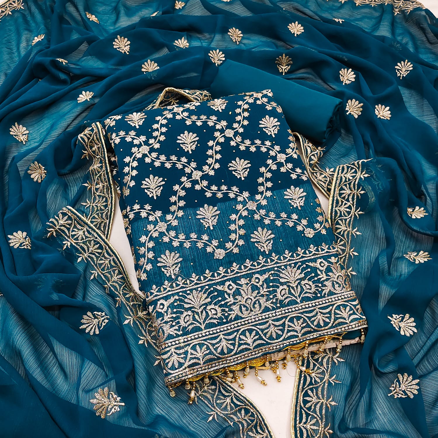 DS Designer Suit Zomato Silk Heavy Non Catalog Dress Material